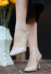 Olba Bej Rugan Stiletto Ayakkabı - 3
