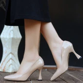 Olba Bej Rugan Stiletto Ayakkabı - 5