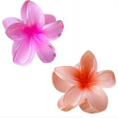 2'li Kadın Lotus Saç Tokası 8cm. ( Pembe - Somon) - 2