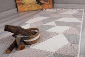 Orkide Home Dekoratif Bej Gri Otantik Dokuma Halı - 1