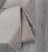 Orkide Home Dekoratif Bej Gri Otantik Dokuma Halı - 3