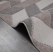 Orkide Home Dekoratif Bej Gri Otantik Dokuma Halı - 4