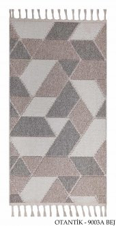 Orkide Home Dekoratif Bej Gri Otantik Dokuma Halı - 6