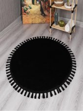 Orkide Home Dekoratif Modern Rabbit Peluş Püskül Saçaklı Yuvarlak Halı - 4