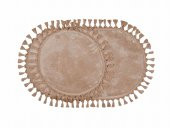 Orkide Home Dekoratif Modern Simirna Örgü Saçaklı 50x80 Oval Banyom Klozet Takımı - 2