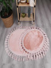 Orkide Home Dekoratif Modern Simirna Örgü Saçaklı 50x80 Oval Banyom Klozet Takımı - 5