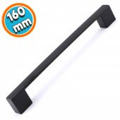 Mutfak Kulpu Çekmece Dolap Kapak Kulbu Metal Kulp Mobilya Siyah 160 mm Dolabı Kulpları thumbnail 1