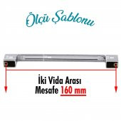 Mutfak Kulpu Çekmece Dolap Kapak Kulbu Metal Kulp Mobilya Krom Renk 160 mm Dolabı Kulpları thumbnail 5