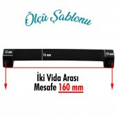 Mutfak Kulpu Çekmece Dolap Kapak Kulbu Metal Kulp Mobilya Siyah 160 mm Dolabı Kulpları thumbnail 4