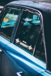 Mazda 626 Nabız Kalp Atışı Araç Ritim Oto Sticker 2 Adet Beyaz 20*7 Cm - 2