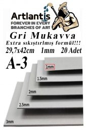 A3 Mukavva Gri 1.0mm 20 Adet 1 Paket 29.7x42 cm A-3 Mukavva 1,0 mm Kalınlığında A-3 Mukavva thumbnail 1