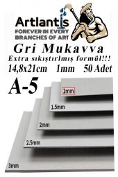 A5 Mukavva Gri 1.0mm 50 Adet 1 Paket 14,8x21 cm A-5 Mukavva 1,0 mm Kalınlığında A-5 Mukavva - 1