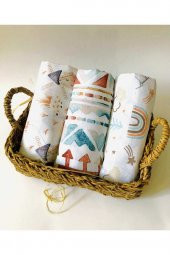 3 Adet 110x110  Çok Amaçlı Müslin Bezi Örtü Battaniye thumbnail 1