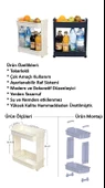 Motek Çok Amaçlı Tekerlekli Banyo Rafı Mutfak Rafı Organizer MR02 - 5