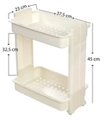 Motek Çok Amaçlı Tekerlekli Banyo Rafı Mutfak Rafı Organizer MR02 - 4