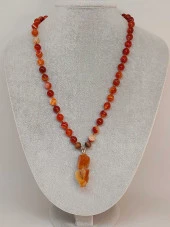 Akik Taşı Düğümlü Unisex Tasarım Kolye 8mm (45020) thumbnail 3