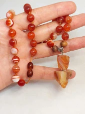 Akik Taşı Düğümlü Unisex Tasarım Kolye 8mm (45020) thumbnail 2