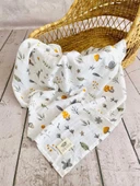 3 Adet 110x110 Çok Amaçlı Müslin Bezi Örtü Battaniye thumbnail 4