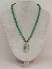 Aventurin Taşı Düğümlü Unisex Tasarım Kolye 8mm (45025) thumbnail 2