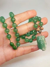 Aventurin Taşı Düğümlü Unisex Tasarım Kolye 8mm (45025) thumbnail 3