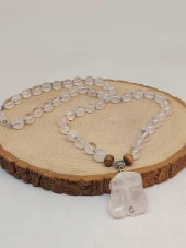 Kristal Kuvars Taşı Düğümlü Unisex Tasarım Kolye 8mm (45035) thumbnail 1