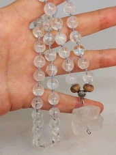 Kristal Kuvars Taşı Düğümlü Unisex Tasarım Kolye 8mm (45035) thumbnail 3