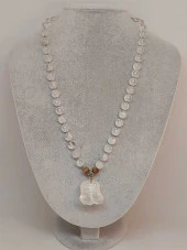 Kristal Kuvars Taşı Düğümlü Unisex Tasarım Kolye 8mm (45035) thumbnail 2