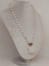 Kristal Kuvars Taşı Düğümlü Unisex Tasarım Kolye 8mm (45035) thumbnail 5