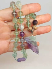 Florit Taşı Düğümlü Unisex Tasarım Kolye 8mm (45040) thumbnail 3