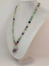 Florit Taşı Düğümlü Unisex Tasarım Kolye 8mm (45040) thumbnail 5