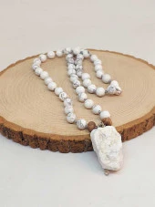 Havlit Taşı Düğümlü Unisex Tasarım Kolye 8mm (45045) thumbnail 1