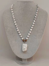 Havlit Taşı Düğümlü Unisex Tasarım Kolye 8mm (45045) thumbnail 2