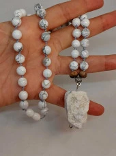 Havlit Taşı Düğümlü Unisex Tasarım Kolye 8mm (45045) thumbnail 3