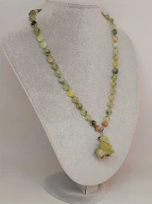 Prehnit Taşı Düğümlü Unisex Tasarım Kolye 8mm (45050) thumbnail 4