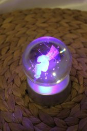 3D Led Işık Cam Küre Pilli Çocuk - 6