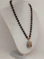 Dumanlı Kuvars Taşı Düğümlü Unisex Tasarım Kolye 8mm (45070) thumbnail 5