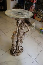 Masa Ferforje El İşi Masa Fiskos Antik Heykel thumbnail 3