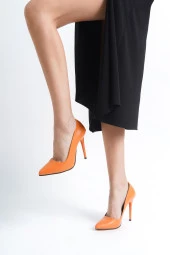 Merve BAŞ® Kadın Turuncu 10 Cm İnce Topuk Stiletto - 3