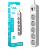 Vea VE-VEGA105 Grup Priz Uzatma 5 Li Priz 1.5 Metre 3500 Watt 16 Amper Isıya Dayanıklı Akım Korumalı Priz - 8