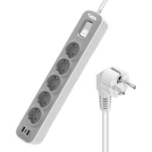 Vea VE-NOVA105U A Class 5 li Anahtarlı 1.5 Metre Grup Priz 2 Usb Li 4000 Watt 16 Amper Uzatma Kablosu - 1