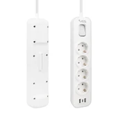 Vea VE-NOVA104U A Class 4 lü Anahtarlı 1.5 Metre Grup Priz 2 Usb Uzatma Kablosu 4000 Watt 16 Amper Akım Korumalı Priz - 6