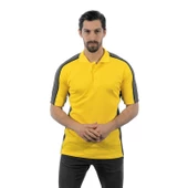 Şensel, Polo Yaka Tişört, Sarı-Gri -136E2165- T-shirt, Tshirt - 1