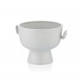 Crearthome Gorgi El Desenli Dekoratif Beyaz Kase 26.5X21.5X18.3 CM 1JB-2025W - 2
