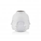 Crearthome Valone 20.5 CM Mat Beyaz  Buddha  Vazo 1JB-17045 - 1