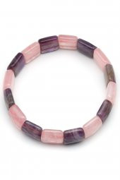 Ametist - Pembe Kuvars Doğal Taş Bileklik 13 x 15 mm Özel Kesim thumbnail 2