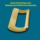 Bergen Desenli Mobilya Mutfak Dolabı Çekmece Dolap Kulpu Kulbu Metal Gold Altın (96 MM-9.6 CM) thumbnail 3