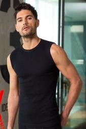 ALTUN 2019 Ribana Erkek Siyah Sporcu Simit Yaka - 1