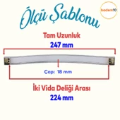 Akasya Mobilya Mutfak Dolabı Çekmece Dolap Kapak Kulpu Düz Metal Kulbu Kulpu 224 Mm Krom Kulpları - 2