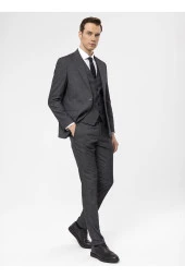 Süvari Normal Bel Slim Fit Siyah Erkek Takım Elbise TK1020000270 - 2