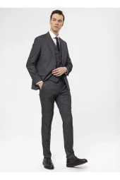 Süvari Normal Bel Slim Fit Siyah Erkek Takım Elbise TK1020000270 - 8